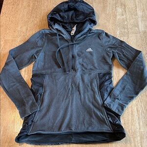 Adidas Charcoal Gray Hooded Sweatshirt